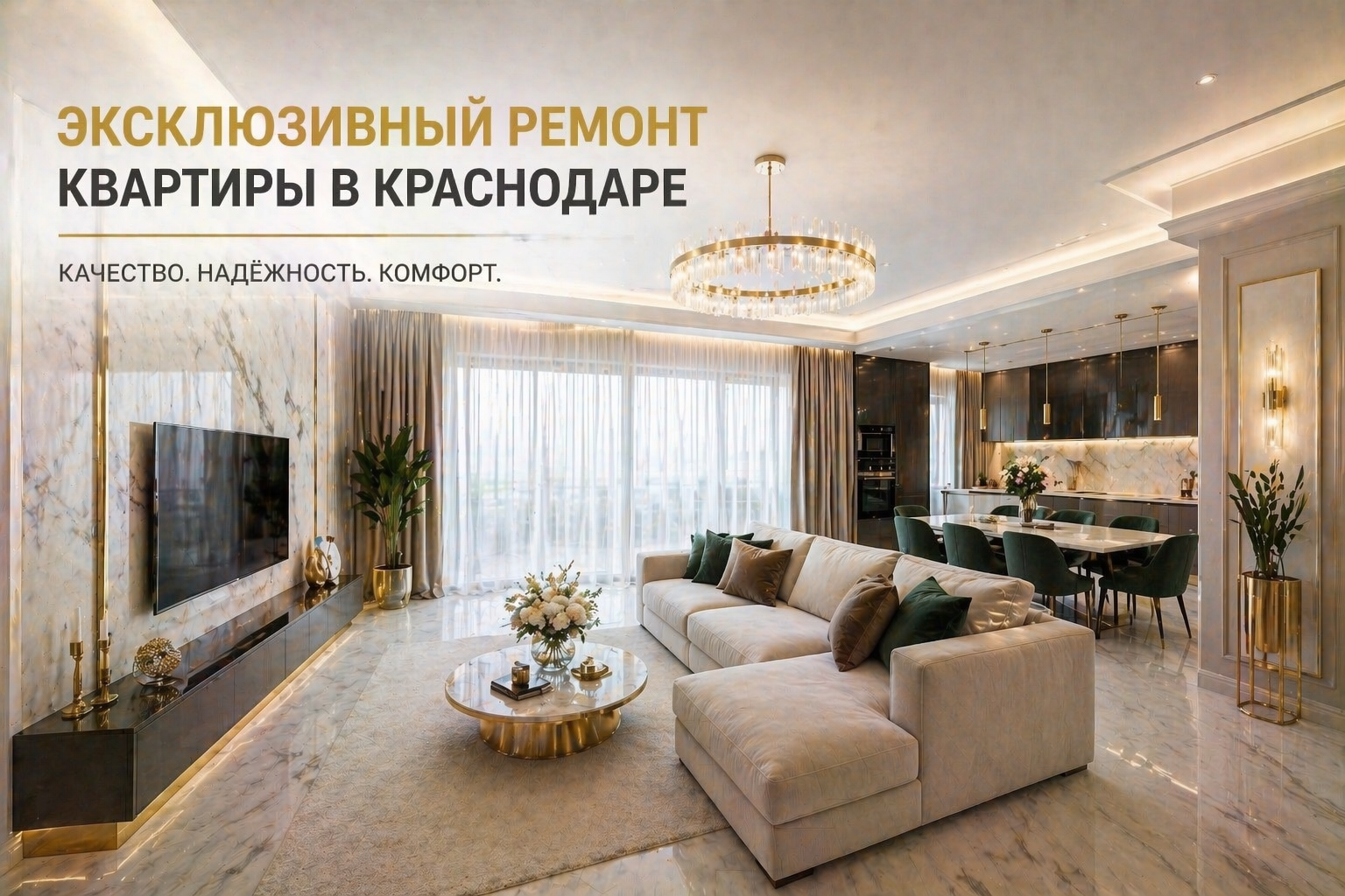 Эксклюзивный ремонт квартиры в Краснодаре
